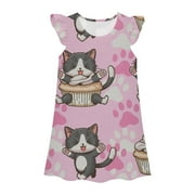 Gunia Dresses For Baby Girls Easter Print Princess Gown Wear Cute Pink Pretty 3-4 Years Streetwear